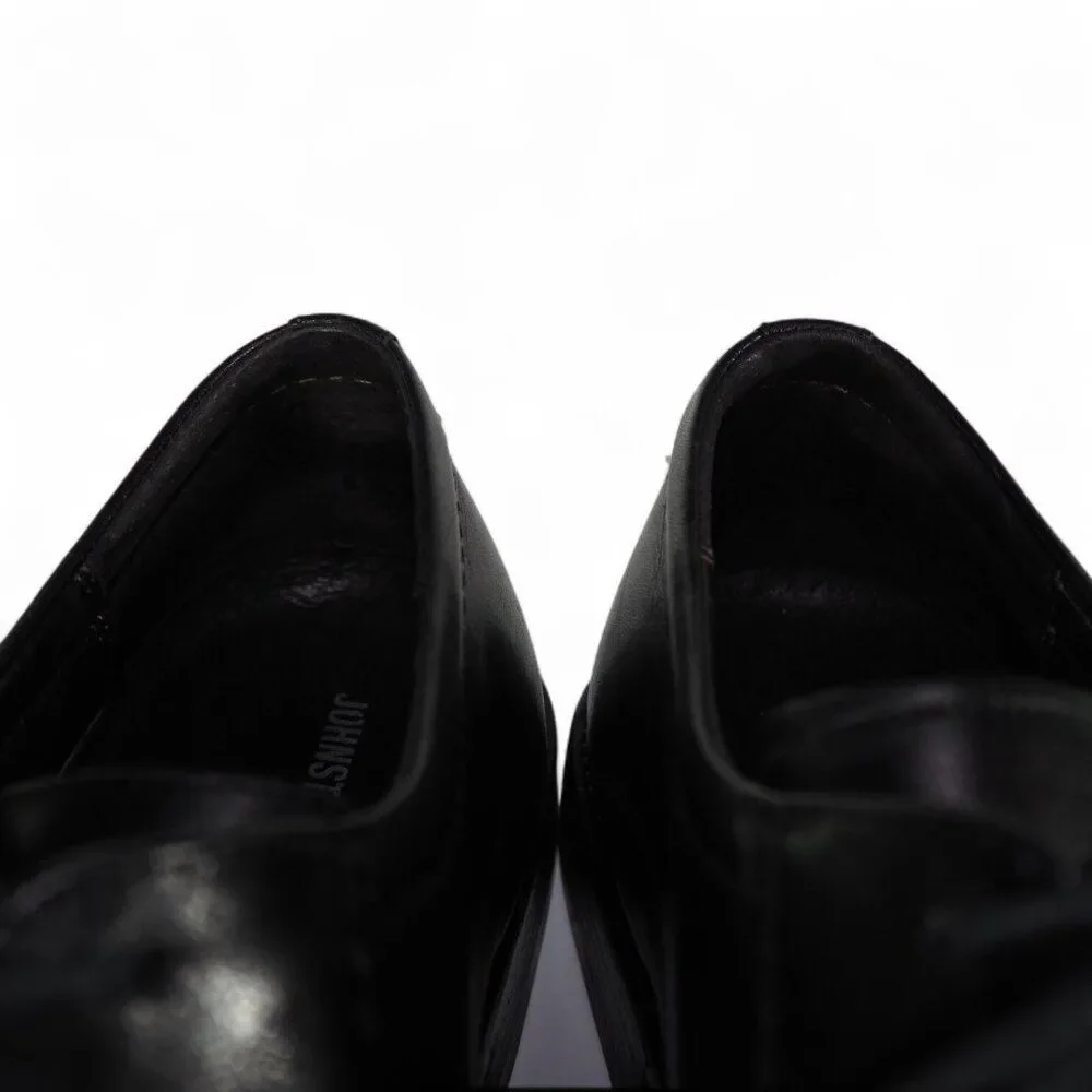 Johnston & Murphy Dobson Square Toe Leather Shoes Men's 8.5M Black Dress 1435‎